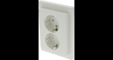 Berker K1 Inbouw Contactdoos 2-Voudig Randaarde Polarwit