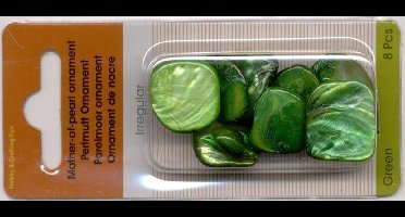 Parelmoer Ornament - Groen - 3 doosjes x 8 Stuks