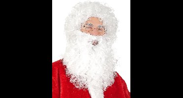 Vegaoo - Kerstmanbaard-en pruik - Grijs, Wit - One Size