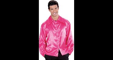 Roze satijnachtige overhemd voor heren - Volwassenen kostuums