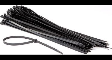 Perel Set nylon kabelbinders 8.8x500mm - Zwart, UV-bestendig, 100 st.