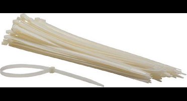 Perel Set nylon kabelbinders 8.8x500mm - Wit, UV-bestendig, 100 st.