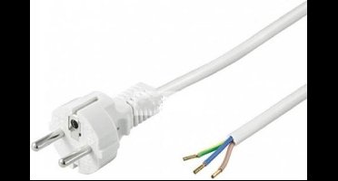 Aansluitsnoer | 5 meter | Wit | 3 x 0,75MM² | Snoer met randaarde stekker wit | Randaarde