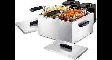 Princess Dubbele Frituurpan 183123 – Inhoud 2 x 3 liter – Koude Zone - 3600W - 2x regelbare thermostaat - RVS