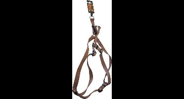 Nylon bh-tuig voor hond bruin 25 mmx h75-b95 cm