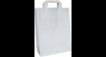 Tas - Wit kraft - platte papieren handgreep - 22x 10x28cm - draagtas - wit - 50 stuks