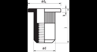 Masterfix Blindklinkmoer M6x18,5mm - aluminium - cilinderkop (Per 250 stuks)