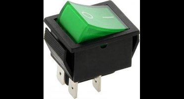 Schakelaar - groen - 12 volt - 20A - verlicht - vierkant