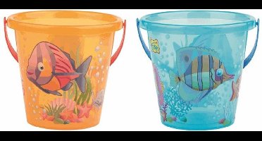 Doorzichtig Emmertje met Vissenprint 17 cm/3,4L Assorti