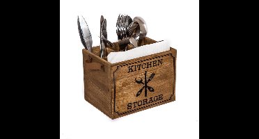 Van Manen Bestekbakje 17 X 12,5 X 12,5 Cm Hout Bruin - keuken organiser