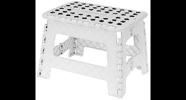 Inklapbaar Krukje- Opstapkruk - Opstapje| Opvouwbaar - 22 cm Kleur: WIT