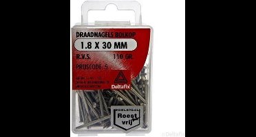 Deltafix spijkers 1,8 x 30 mm - RVS - bolkop - 115 gram