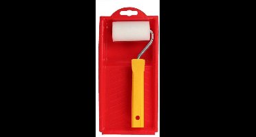 Benson 3-delige lakset - verfroller, verfbeugel en verfbakje - rood