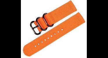 Premium Orange - Zulu two-piece Nato strap 24mm - Horlogeband Oranje