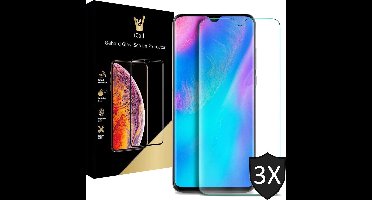 Screenprotector geschikt voor Huawei P30 Lite - Tempered Glass Gehard Glas - Case Friendly - 3 Stuks