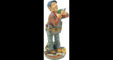 Klusjesman - bouw - polyresin – beroepen - hobby - beeldje – Profisti – 11x11x20cm - relatiegeschenk