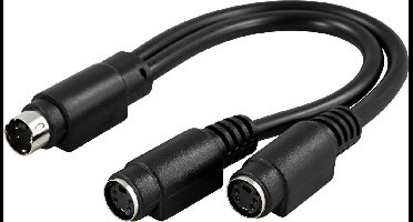 DELTACO AA-12, Kabeladapter MD4 naar 2x MD4, Zwart