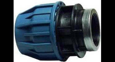 Jason Aansluitstuk PP 90 mm x 2 1/2" knel x binnendraad 12.5bar zwart/blauw DVGW/KIWA/WRAS/SVGW