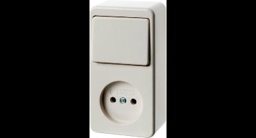 Hager Berker Combinatieschakelaar Contactdoos Zonder Massacontact Wit Oppervlak - 61673640 - E3H9B