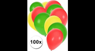 100 Ballonnen rood/geel/groen