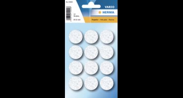 Viltglijders, diameter 22 mm, wit