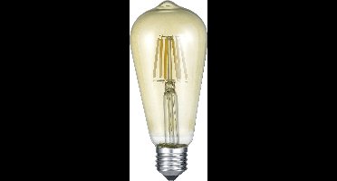 LED Lamp - Filament - Torna Kalon - E27 Fitting - 6W - Warm Wit 2700K - Amber - Aluminium