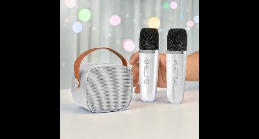 MikaMax Karaoke 2 Go - Draagbare Karaoke set - Zing overal waar je wilt - Incl. 2 draadloze karaoke microfoons - 8,5 x 7,5 x 6,5 cm - Bluetooth Speaker - Karaoke machine - Karaoke Set -