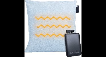 Silvergear Warmtekussen Elektrisch & Oplaadbaar - Verwarmingskussen met Batterij & Thermostaat - Blauw