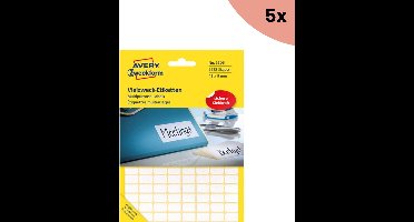 5x Avery etiket Zweckform 13x8mm wit pakje a 3712 etiketjes