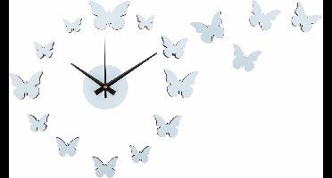Karlsson Wandklok Diy Butterfly - Blauw - Ø35cm - Wandklok Scandinavisch