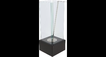 Fancy Flames Bioethanol tafelhaard wervelvlam rond 25cm 65cm hoog RVS - Zwart- bio ethanol Sfeerhaard- Roestvrij staal - L 25 x D 25 x H 65 - Esschert Design