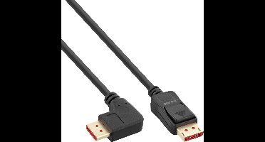 Premium DisplayPort kabel - 90° haaks naar rechts - versie 1.4 (5K/8K 60Hz) / zwart - 3 meter