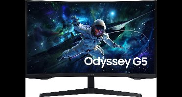 Samsung Odyssey G5 G55C - OHD-monitor 32" - 2560 x 1440 @ 165 Hz - VA - 300 cdm² - 1ms - 16:9 - 1x HDMI, 1x DisplayPort - zwart