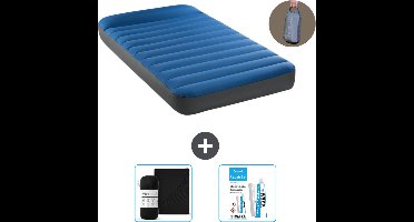 Intex Luchtbed - 1-Persoons - 99 x 191 x 22 cm - Blauw - Inclusief pomp - Hoeslaken en Reparatieset