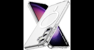 Hoesje voor Samsung Galaxy S24 backcover Shockproof siliconen Transparant met geïntegreerde magnetische cirkel