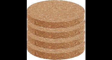 Esschert Design plantenonderzetter - 4x - kurk - D13 x H1 cm