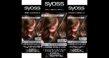 SYOSS Metallics 4-65 - Chocolate Copper - Permanente Haarverf - Haarkleuring - Grijsdekking - Voordeelverpakking - 3 Stuks