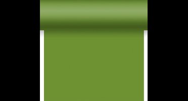 Duni tafelloper - 2x - papier - bladgroen - 480 x 40 cm - Tafellopers