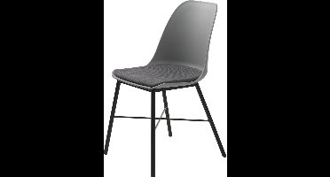 Eetkamerstoel Grijs - Stof/Textiel - 54x47x83cm - Zithoogte 47cm - Set van 2