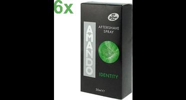 Amando - Identity - Aftershave spray for Men - 6x 50ml - Voordeelverpakking
