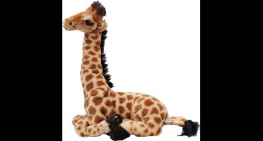 Pia Soft Toys Knuffeldier Giraffe - zachte pluche stof - lichtbruin - kwaliteit knuffels - 30 cm - liggend