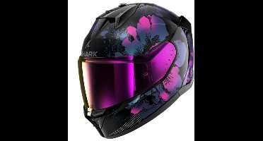 SHARK D-SKWAL 3 MAYFER Black Violet Glitter - Maat M - Integraal helm - Scooter helm - Motorhelm - Zwart - Scooterhelmen mannen en vrouwen.