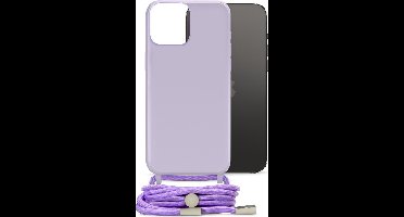 Mobilize Telefoonhoesje geschikt voor Apple iPhone 14 Pro Max Flexibel TPU | Mobilize Lanyard Gelly Hoesje met koord - Pastel Purple | Paars