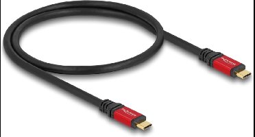 Delock USB 20 Gbps Cable USB Type-C™ male to male PD 3.0 100 W E-Marker 0.5 m red metal