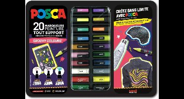 Uni Posca Uni Posca Verfmarker Koffer Groovy Colours 20 stuks