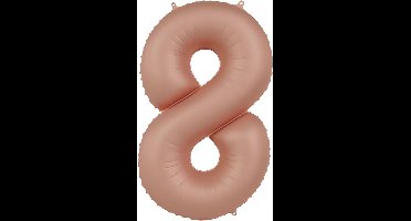 Folat - Folieballon Cijfer 8 Vintage Rose - 86 cm