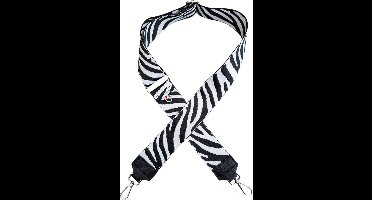 VIQRI - Tashengsels - Brede Schouderriem - Tassen riem - Bag strap - Zwart - Wit - Zebra - Verstelbaar - Zilver - 130 cm