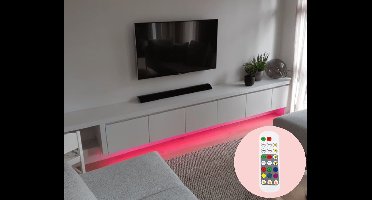 TV kastverlichting - RGBW led strip set - 2 meter - TV meubel verlichting - Onderbouwverlichting - Met afstandsbediening - Multicolor