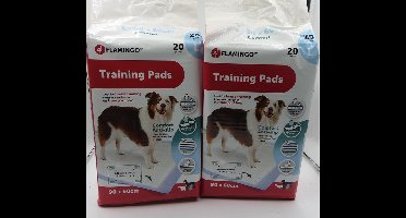 2 x flamingo ppad voor pups L 60 x 90 cm COMFORT ANTI-SLIP met 4 zelfklevende strips 5 lagen anti-lek bodem, droog in 30 sec, 20 stuks