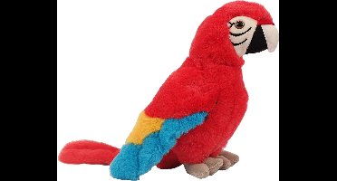 Pia Soft Toys Knuffeldier Papegaai - zachte pluche stof - premium kwaliteit knuffels - rood - 24 cm - Papegaaien